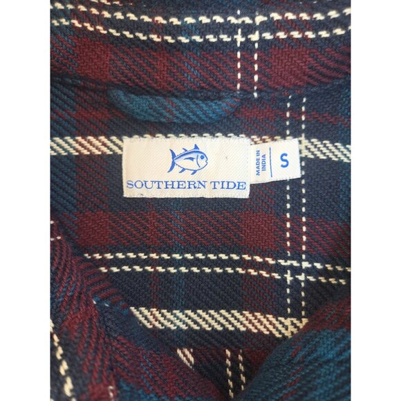 Southern Tide Men's Small Plaid Flannel Jacket 100% Cotton - Picture 5 of 8